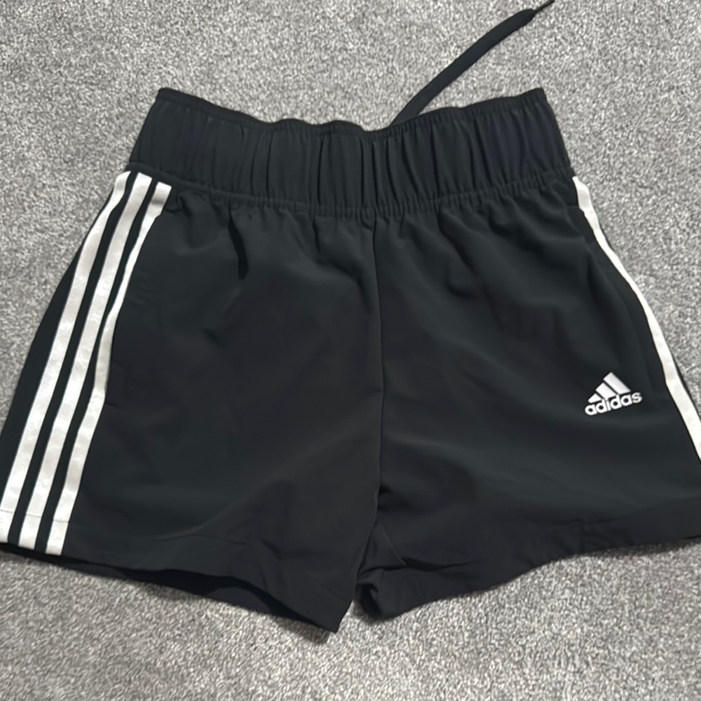 Adidas Black Shorts with White Accents